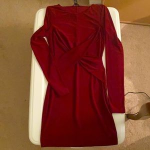 🥀 Elegant 🍷 Red Long Sleeved Dress